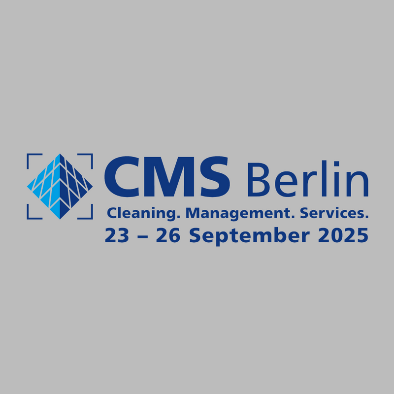 CMS Berlin logo with event dates: 23–26 September 2025 and the tagline Cleaning. Management. Services.