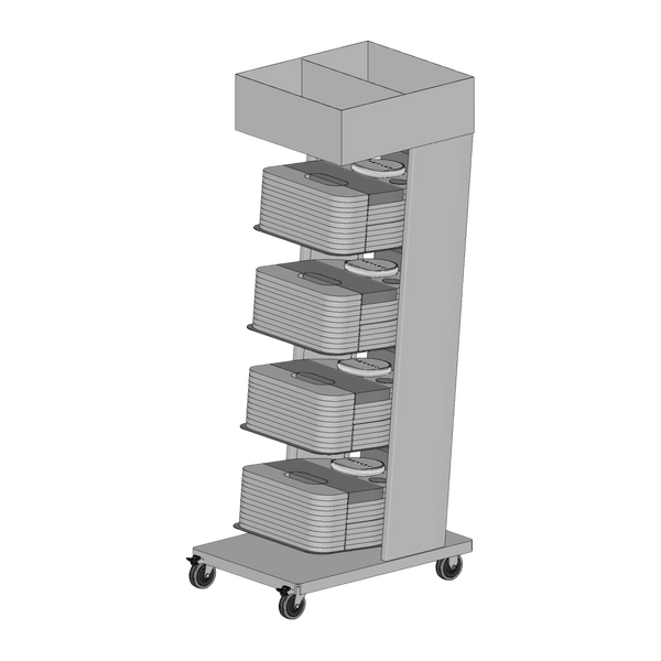 The Nexaro Hospitality Lösung (Typ K) by Nexaro features stacked trays and a top bin for organized storage and easy transport—ideal for devices like the Nexaro NR 1500