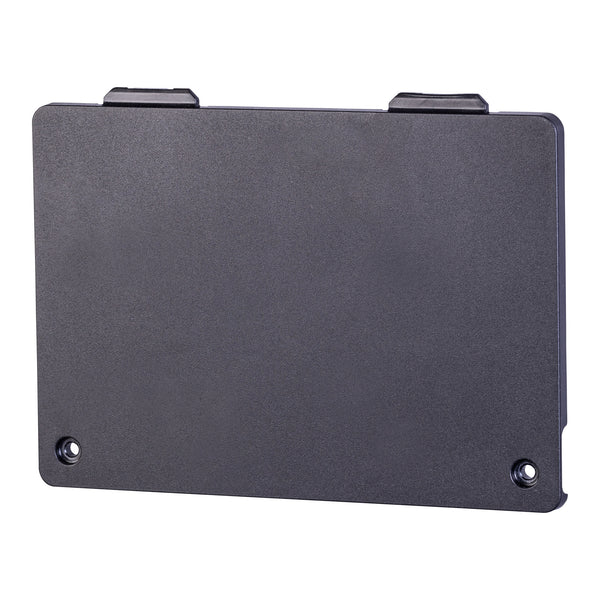 The Nexaro battery compartment cover is a simple, rectangular, black plastic cover with two screw holes in the lower corners, designed for the NR 1500 – ideal as a replacement wear part.