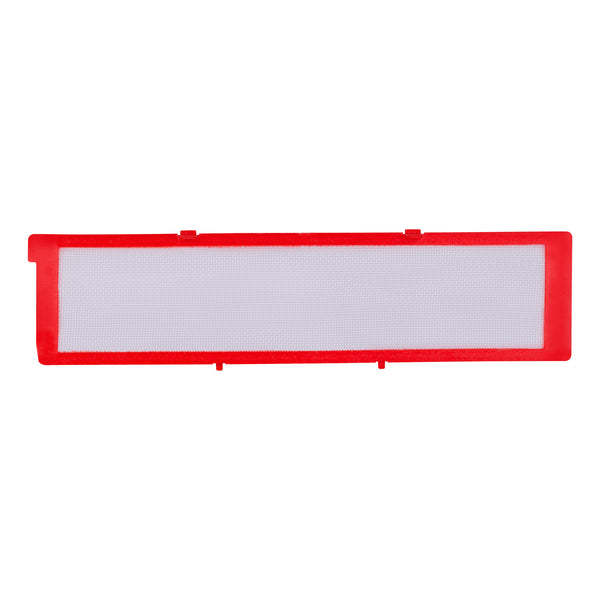 The Nexaro motor protection filter has a rectangular shape with a red frame and white mesh, designed for the NR 1500 vacuum robot, shown on a white background.