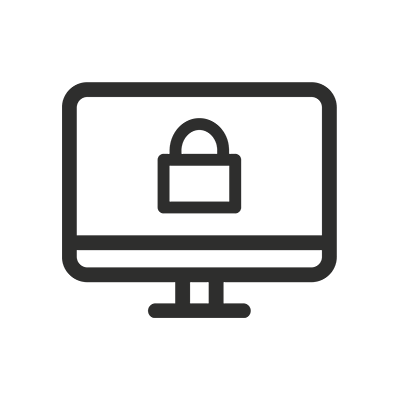 A computer monitor displaying a padlock symbol, representing cybersecurity or data protection.